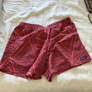 Patagonia Pink Geometric Patterned Shorts